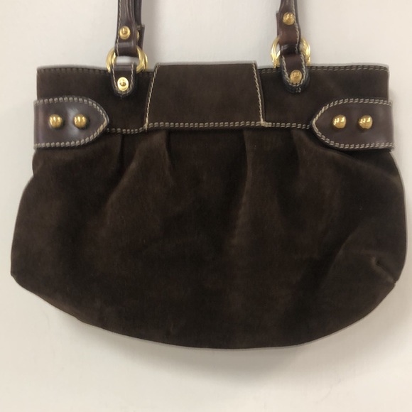 VTG Kelle Pollock Chocolate Suede Shoulder Bag - Picture 6 of 14